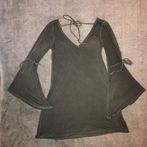 Green Dress with Bell Sleeves